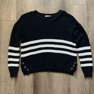 Pink Republic Black and White Striped Sweater